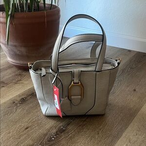 Rosetti Taupe Satchel with Gold Accents With crossbody strap